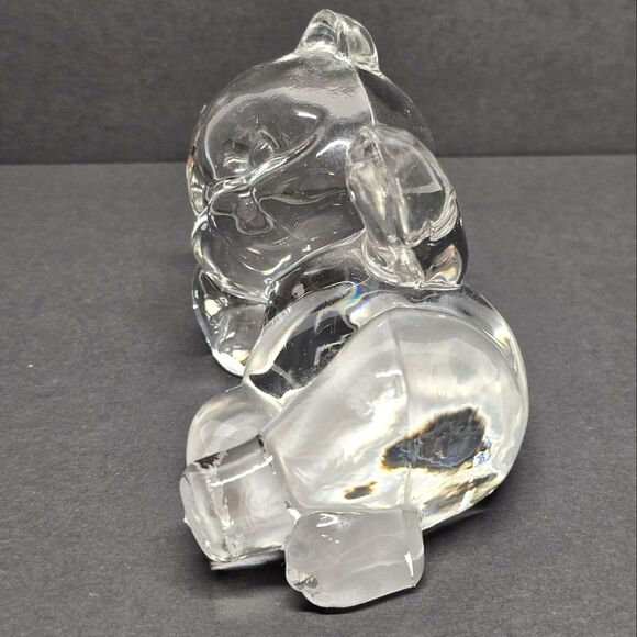 Fenton clear glass Chilling Teddy Bear laying on side - Picture 3 of 8